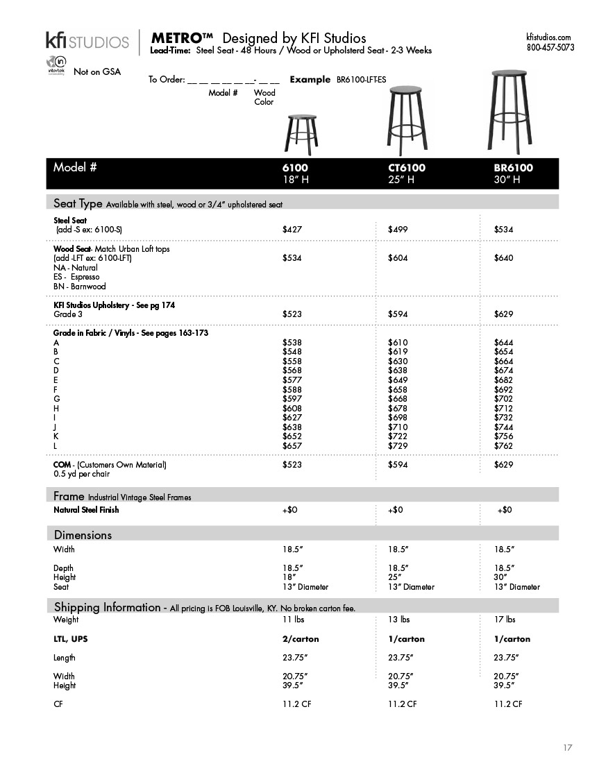 Price Sheet